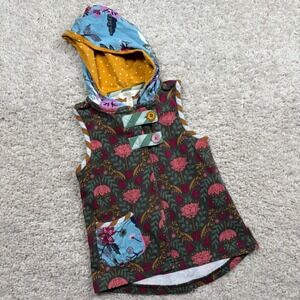 Matilda Jane Girls Floral Mixed Print Hooded Vest Size 4 Multi Color